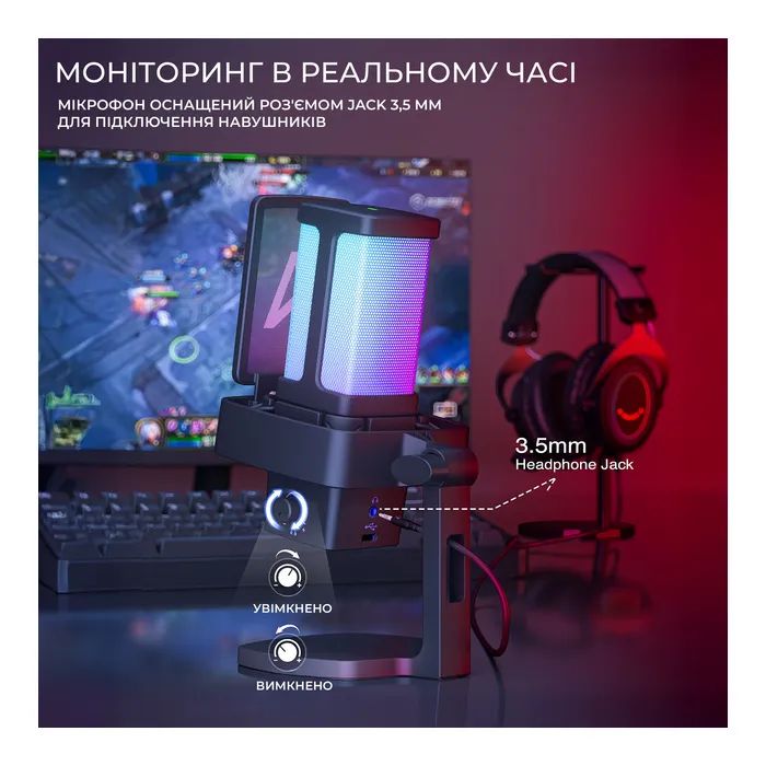 Мікрофон Fifine Ampligame Q8PRO USB Black (Q8PRO) зображення 10
