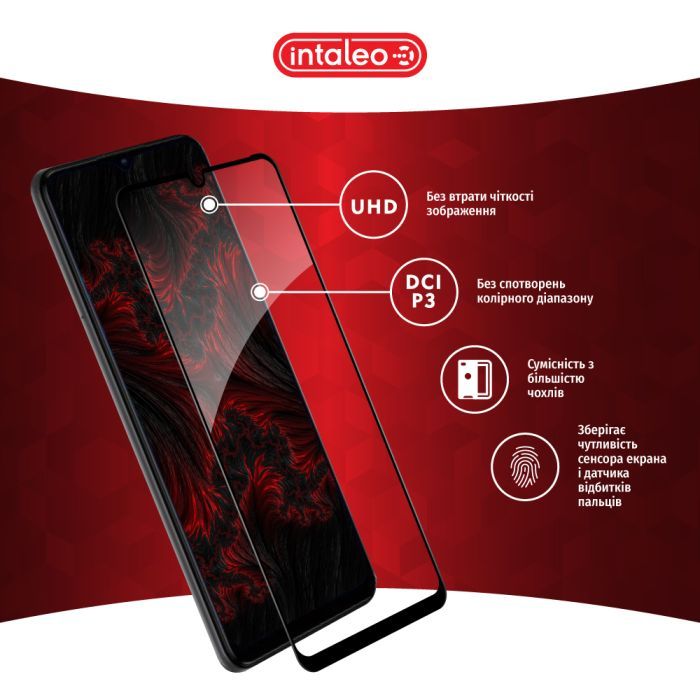 Стекло защитное Intaleo Full Glue ZTE Blade A72 Black (1283126545573) изображение 4