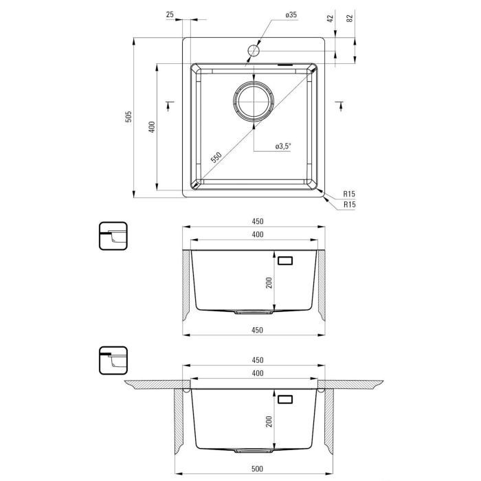 Мийка кухонна Deante Olfato ZPO_010A + зміш. BQO_F72M (ZPOE010A) зображення 14