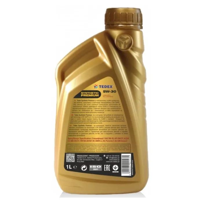 Моторное масло TEDEX SYNTHETIC PREMIUM 1л изображение 2