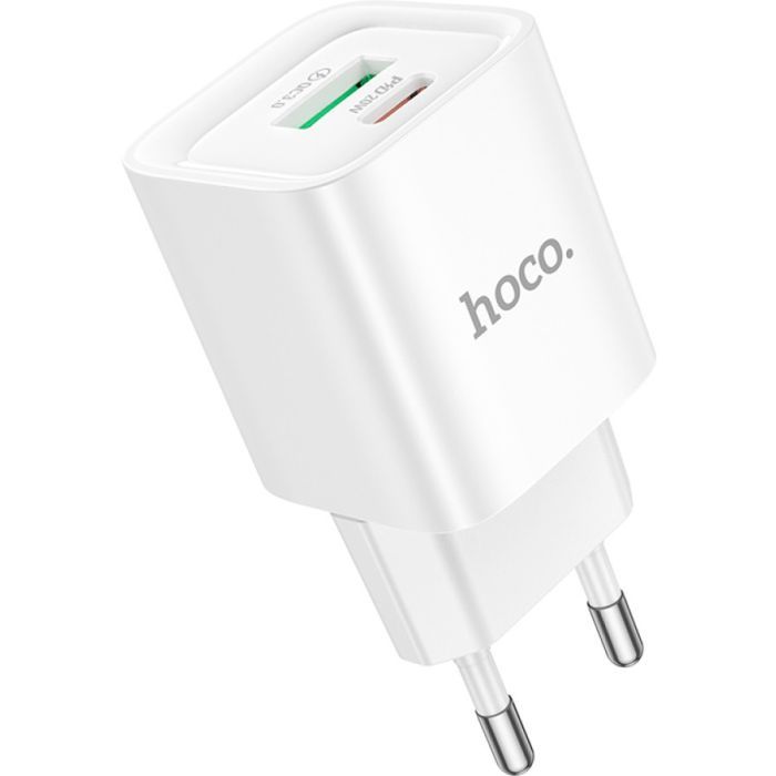 Зарядний пристрій HOCO C147A Charm 1xUSB-C PD20W + 1xUSB QC3.0 White (6942007630276) зображення 4