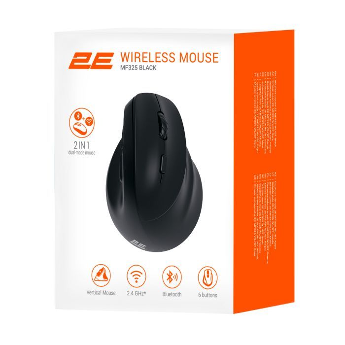 Мышка 2E MF325 Silent Wireless/Bluetooth Black (2E-MF325WBK) изображение 9