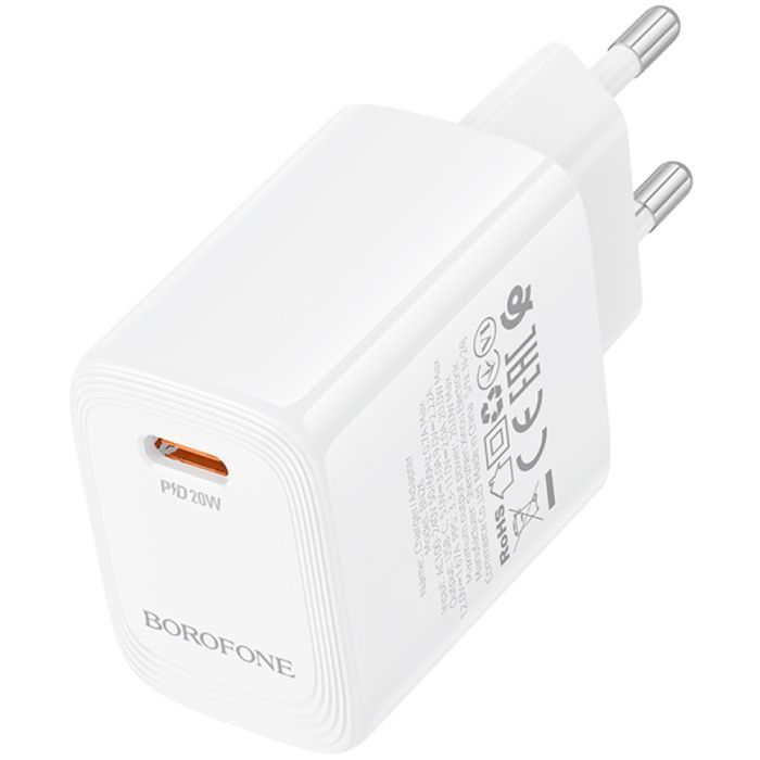 Зарядний пристрій BOROFONE BN26 Fuente USB-C PD20W White (6941991120237) зображення 3