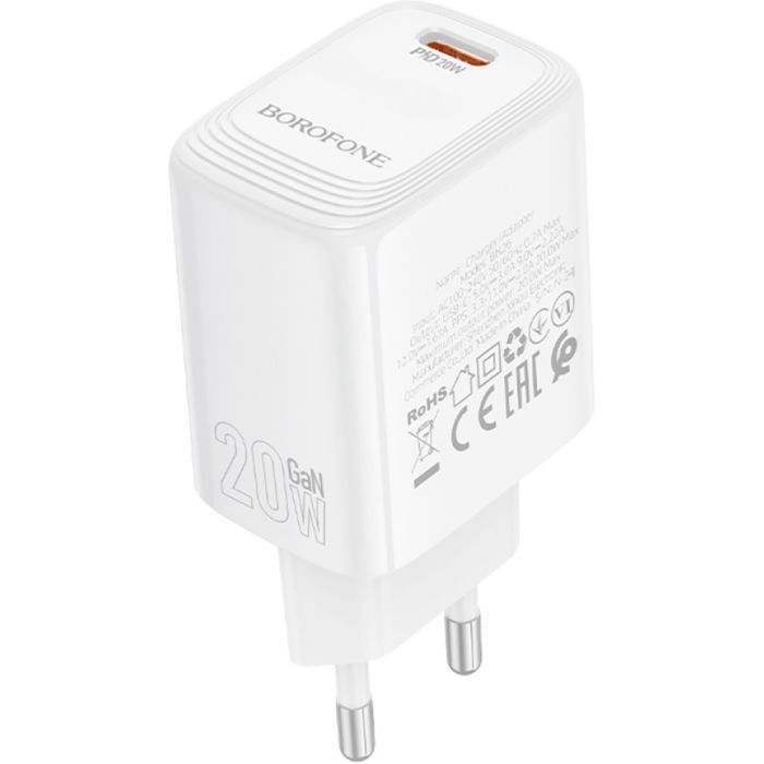 Зарядний пристрій BOROFONE BN26 Fuente USB-C PD20W White (6941991120237) зображення 5