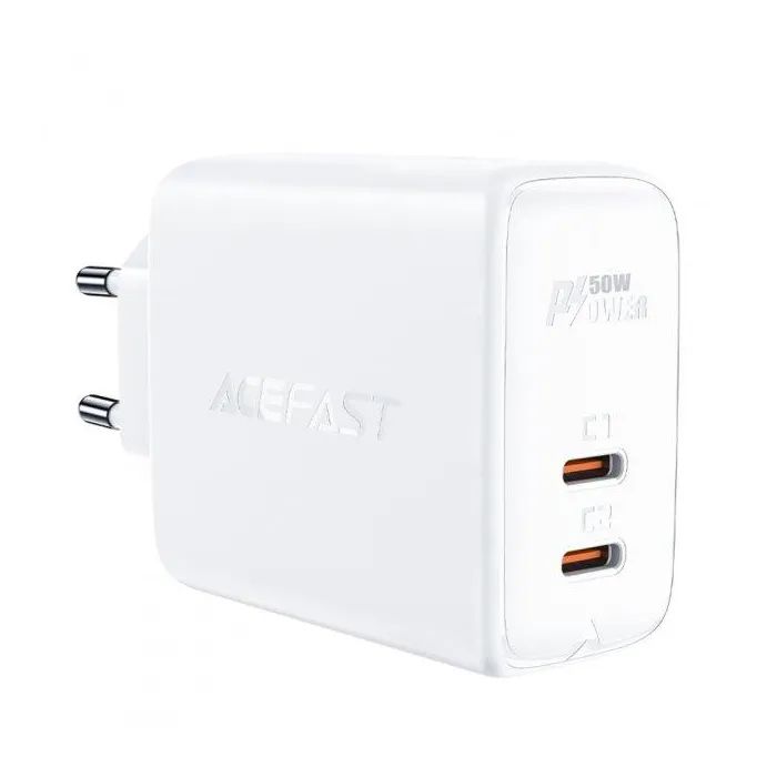 Зарядний пристрій Acefast A29 USB-C PD50W GaN White (6974316281450)