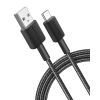 Дата кабель USB 2.0 AM to USB-C 1.8m nylon 322 black Anker (A81H6G11) зображення 5