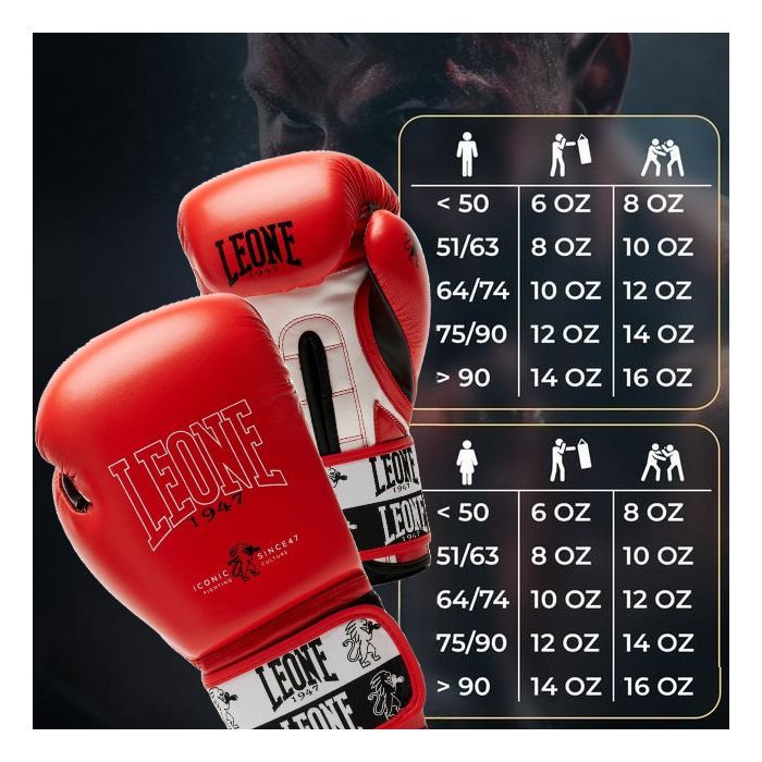Боксерские перчатки Leone GN208 Iconic Red 12 унцій (GN208_Red_12oz) изображение 10