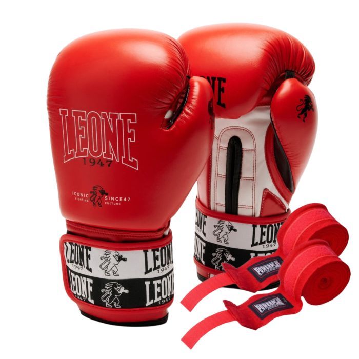 Боксерские перчатки Leone GN208 Iconic Red 12 унцій (GN208_Red_12oz)
