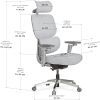 Офісне крісло Mealux D2 Air Fabric Grey (HF-D2 F/G) зображення 10