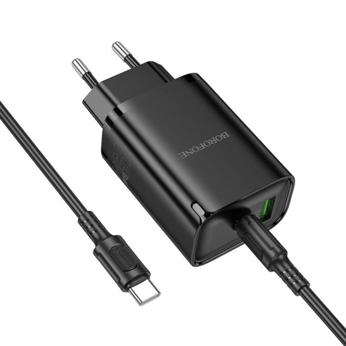 Зарядний пристрій BOROFONE BA87A 1xUSB-C PD65W + 1xUSB QC3.0 Black (BA87A/65WB) зображення 2