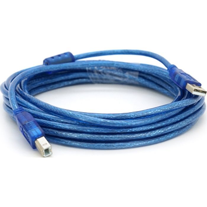 Кабель для принтера USB 2.0 AM/BM 5.0m ferrite blue Ritar (YT-AM/BM-5.0TBL)