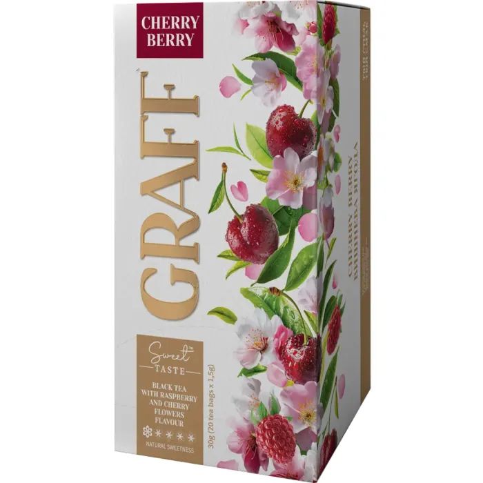 Чай Graff Cherry Berry с ароматом цветов малины и вишни 20x1.5 г (4820279612324)