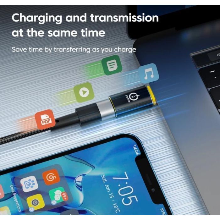 Перехідник USB-C F to Lightning M 30W black XoKo (AC-033) зображення 4