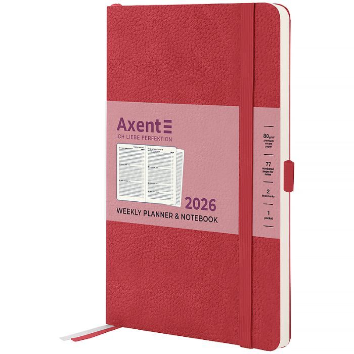 Тижневик Axent датований 2026 Partner Soft Skin 125х195, чорний (8509-26-01-A)