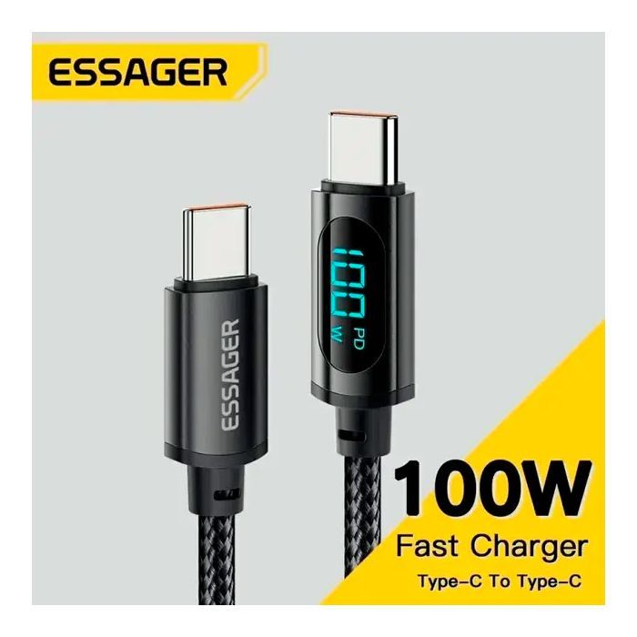 Дата кабель USB-C to USB-C 2.0m 100W LED black Essager (EXCTT1-XYA01-P) зображення 3