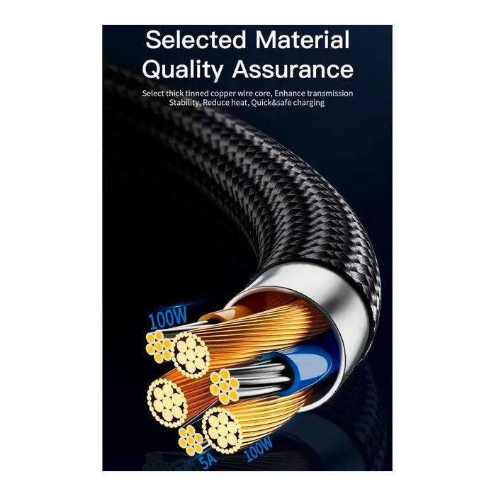 Дата кабель USB-C to USB-C 2.0m 100W LED black Essager (EXCTT1-XYA01-P) зображення 9