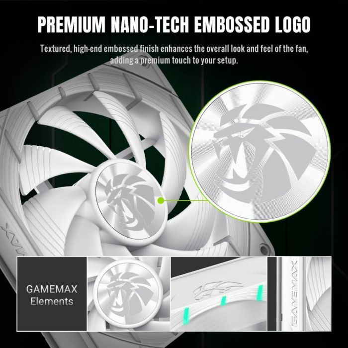 Кулер для корпуса Gamemax Tornado T12 ARGB-W изображение 9
