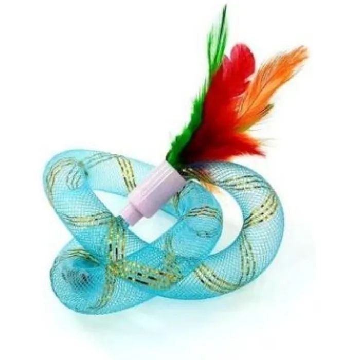 Іграшка для котів Hippie Pet З пір'ям синя 19 см (HIPCT22022M)