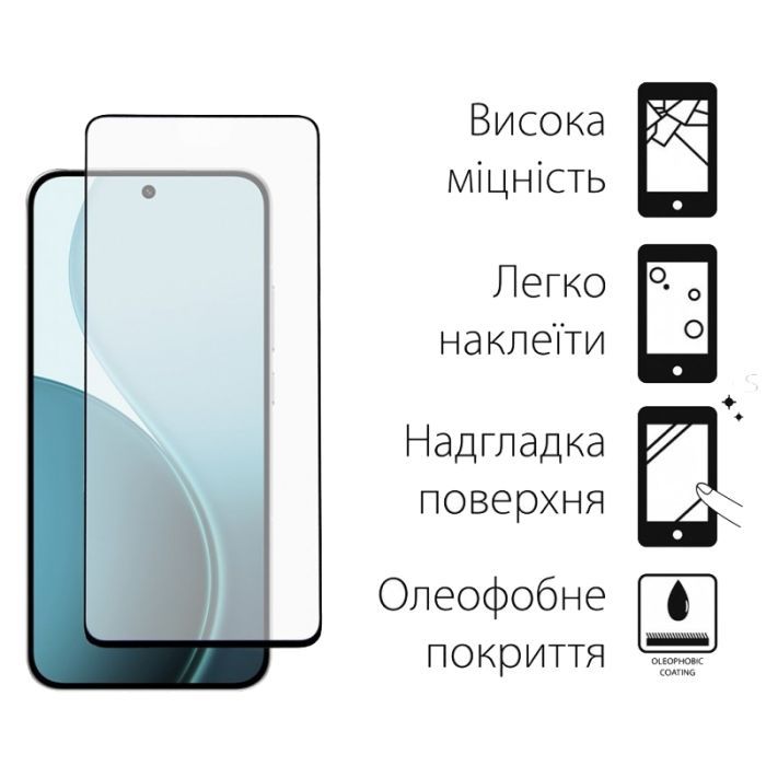 Скло захисне Dengos Full Glue OPPO Reno14 F/FS Black (TGFG-419) зображення 2