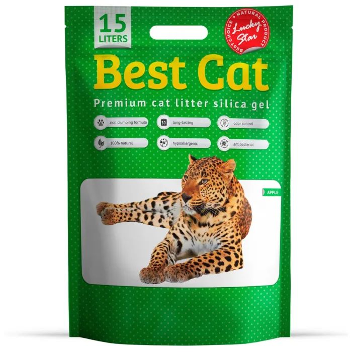 Наполнитель для туалета Best Cat Green Apple Силикагелевый 10 л (4820281500381)