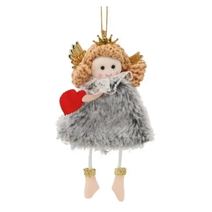 Елочная игрушка Chomik Фея хутро 8х16 см, сіра (5900779900554_2)
