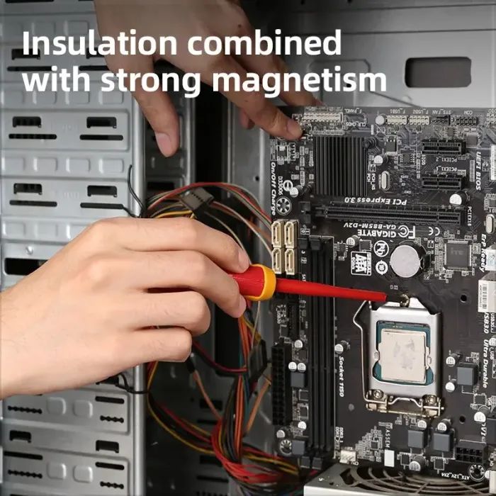 Отвертка Deli изолированная шлицовая 4,0 x 100 мм (EDL5141001) изображение 2