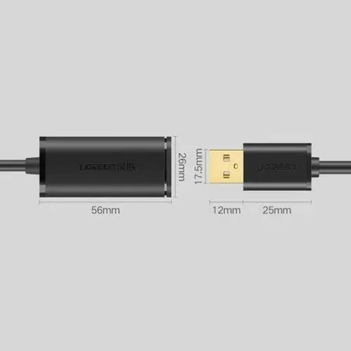 Дата кабель USB 2.0 AM to AF 5.0m Active black Ugreen (10319) изображение 6