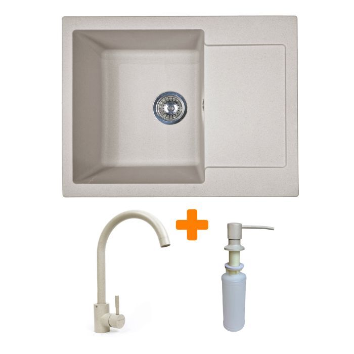 Мойка кухонная Adamant Minimal Avena + змішувач + дозатор (1824296902306)