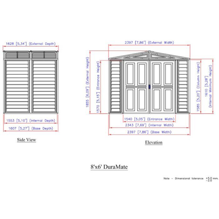 Садовий будиночок Duramax DuraMate пластиковий, 240х163х186 см, слонова кістка (20024) зображення 12
