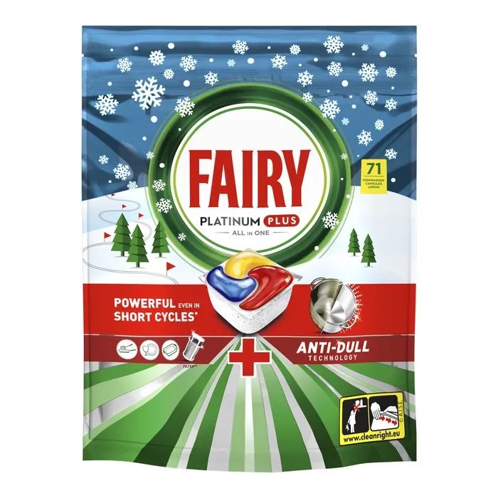 Таблетки для посудомоечных машин Fairy Platinum Plus All in One Lemon 71 шт. (8006530073783)