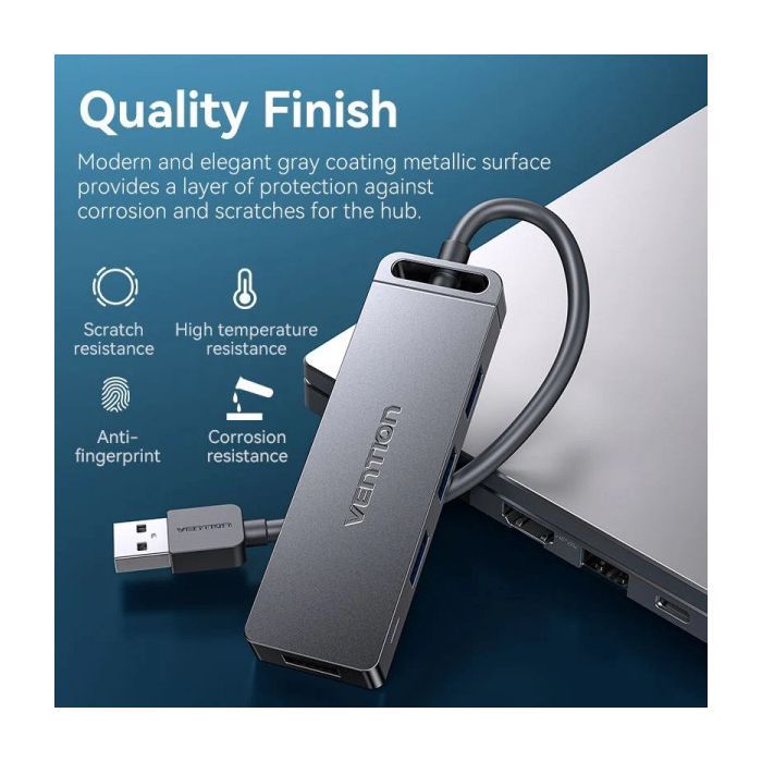 Концентратор VENTION USB 3.0 to 4xUSB 3.0 black (CHLBB-SCB) зображення 6