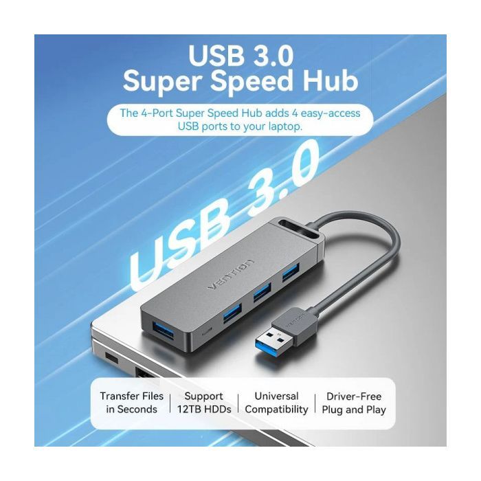 Концентратор VENTION USB 3.0 to 4xUSB 3.0 black (CHLBB-SCB) зображення 7