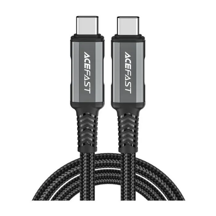 Дата кабель USB-C to USB-C 1.0m USB 4.0 240W audio/video black-grey Acefast (6974316282631)