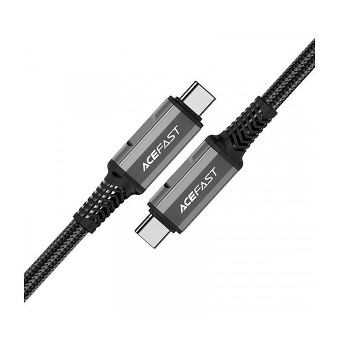 Дата кабель USB-C to USB-C 1.0m USB 4.0 240W audio/video black-grey Acefast (6974316282631) изображение 2