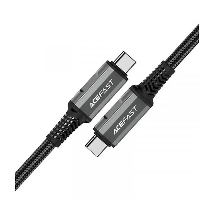 Дата кабель USB-C to USB-C 1.0m USB 4.0 240W audio/video black-grey Acefast (6974316282631) изображение 2