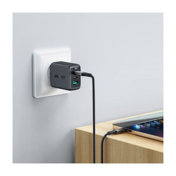 Дата кабель USB-C to USB-C 1.0m USB 4.0 240W audio/video black-grey Acefast (6974316282631) изображение 5