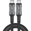 Дата кабель USB-C to USB-C 1.0m USB 4.0 240W audio/video black-grey Acefast (6974316282631)