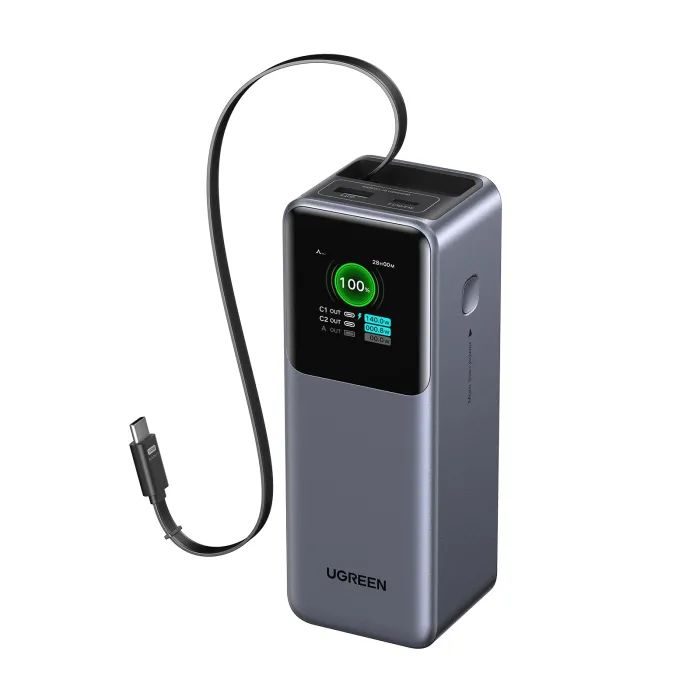 Батарея универсальная Ugreen 20000mAh 165W with Retractable Cable (PB726 55987B) изображение 3
