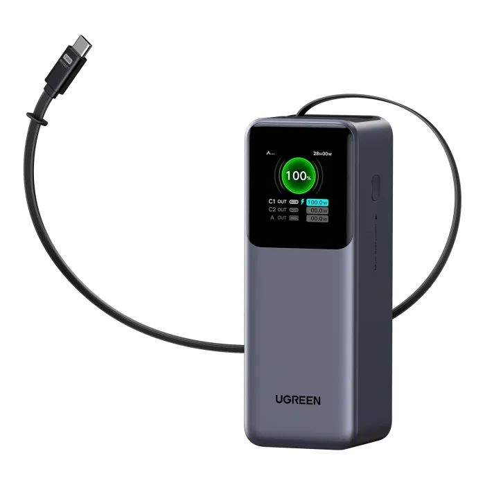 Батарея универсальная Ugreen 20000mAh 165W with Retractable Cable (PB726 55987B) изображение 4