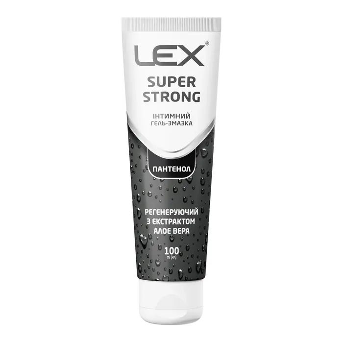 Интимный гель-смазка Lex Condoms Super Strong Регенерирующий С экстрактом алоэ вера 100 мл (7640341151943)