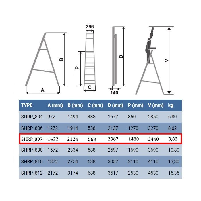 Лестница ELKOP стременка 6сх. верхняя ступень-1,26м проф. (SHRP 6) изображение 3