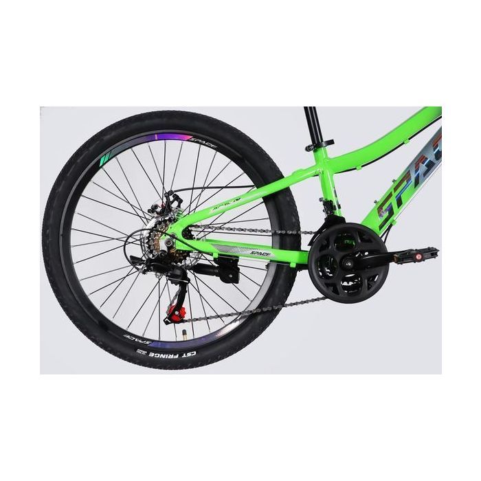 Велосипед Space 24" LYRA DD FR рама-11" AL 2026 сріблясто-зелений (OPS-SP-24-081) изображение 3