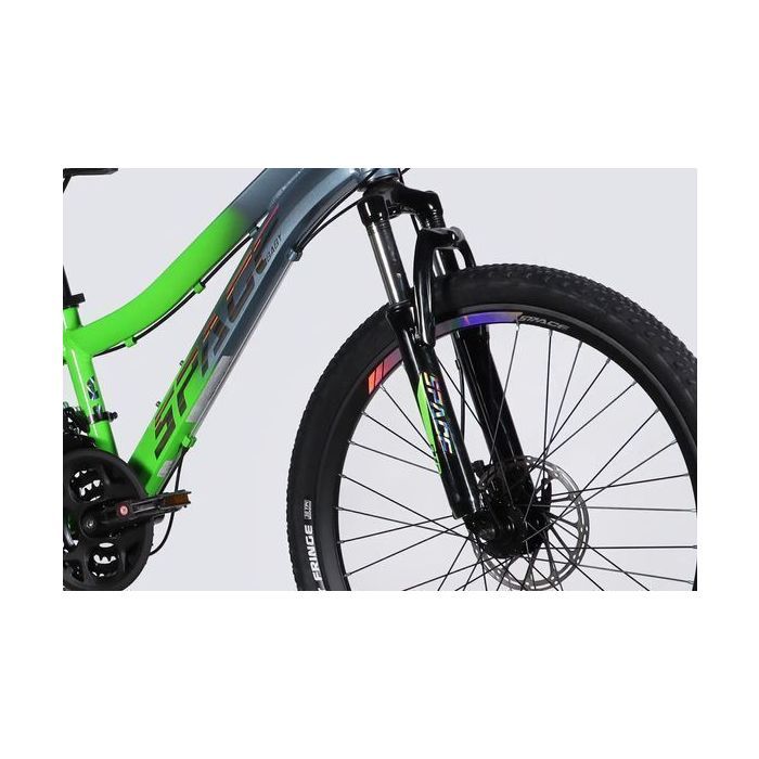 Велосипед Space 24" LYRA DD FR рама-11" AL 2026 сріблясто-зелений (OPS-SP-24-081) изображение 7