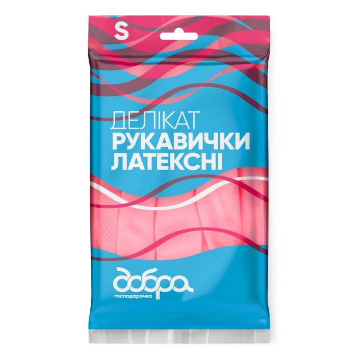 Перчатки хозяйственные Добра Господарочка Латексные Деликат Размер M (4820086523684)