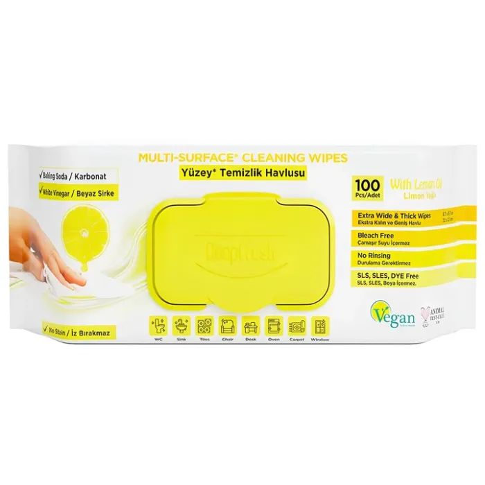 Салфетки для уборки Deep Fresh Lemon Влажные 100 шт. (8681554631883)
