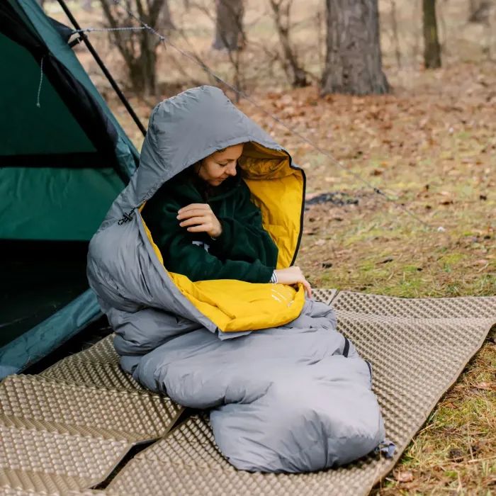 Спальний мішок Tribe Down 400 Long пуховий сірий лівий (T-CH-0008-grey-L) зображення 3