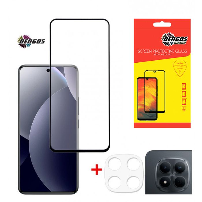 Скло захисне Dengos Xiaomi Redmi Note 15 Pro 5G + camera protection Black (DG-TGSCP-13)
