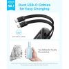 Батарея универсальная Anker 20000mAh 45W Built-In Dual USB-C Cables Black (A1681H12) изображение 2
