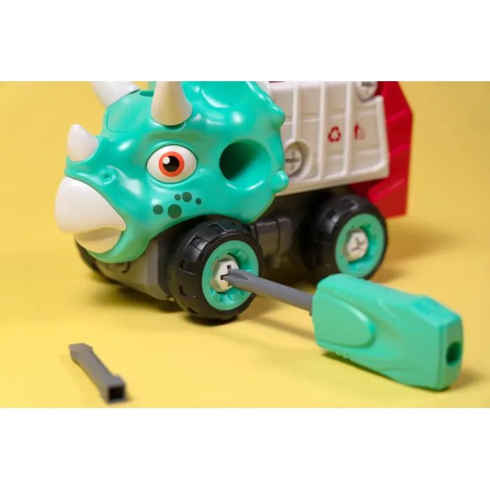 Конструктор Otamanko Машинка-конструктор Трицератопс мусоровоз Голубой/красный (OTA-115TS) изображение 3