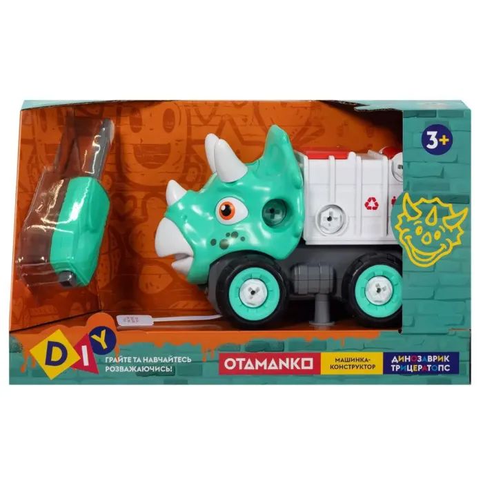 Конструктор Otamanko Машинка-конструктор Трицератопс мусоровоз Голубой/красный (OTA-115TS) изображение 8